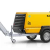 KAESER SIGMA M76 yellow and black mobile air compressor unit on wheels with articulated arm