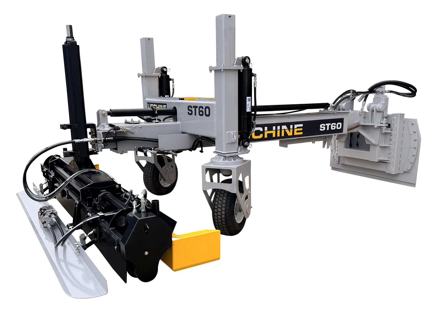 ST60 log splitter machine with hydraulic engine and splitting blade assembly