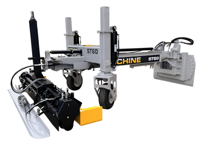 ST60 log splitter machine with hydraulic engine and splitting blade assembly