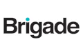 Brigade logo with black text and cyan accent dot