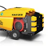 KAESER Sigma mobile air compressor with yellow and black casing on wheels