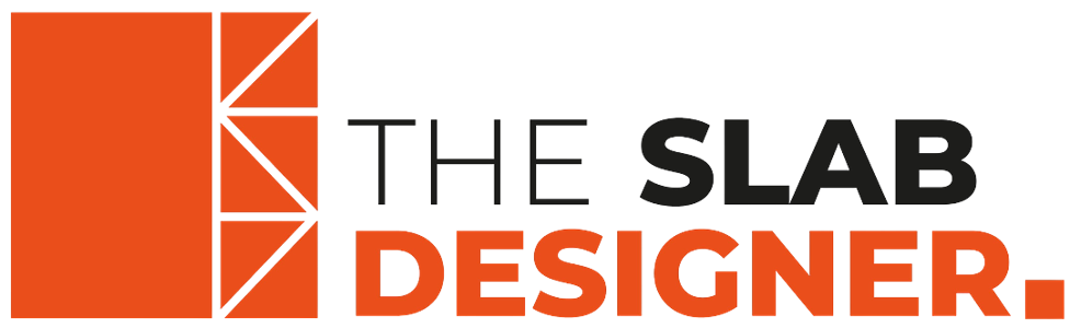 The Slab Designer logo with orange geometric symbol and black text