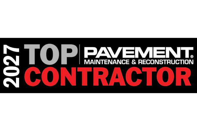 2027 Top Pavement Contractor award badge for maintenance and reconstruction services