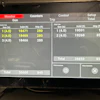 Industrial monitoring control panel displaying gun counters, trip data, and production totals with three monitored lines and edge line statistics.