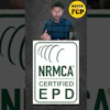 NRMCA Certified EPD logo with dark green wave design and white background
